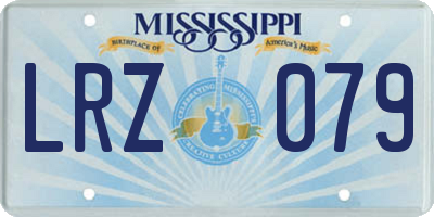 MS license plate LRZ079