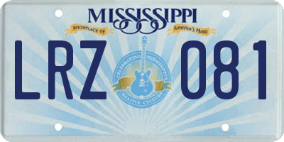 MS license plate LRZ081