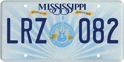 MS license plate LRZ082