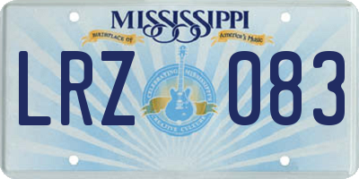MS license plate LRZ083