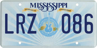 MS license plate LRZ086
