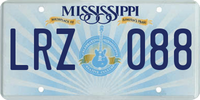 MS license plate LRZ088