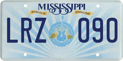 MS license plate LRZ090
