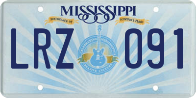 MS license plate LRZ091
