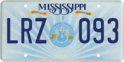 MS license plate LRZ093