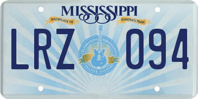 MS license plate LRZ094