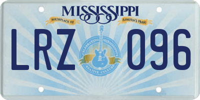 MS license plate LRZ096