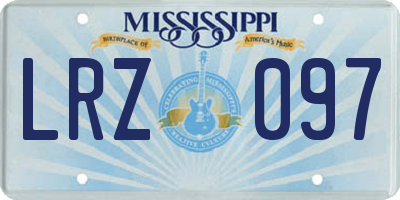 MS license plate LRZ097