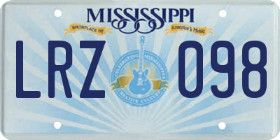 MS license plate LRZ098