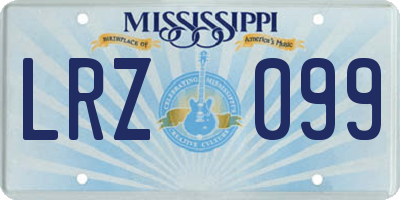 MS license plate LRZ099