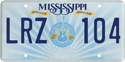 MS license plate LRZ104
