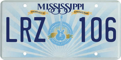 MS license plate LRZ106
