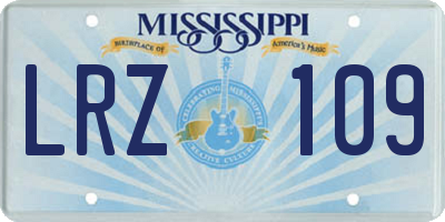 MS license plate LRZ109