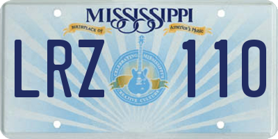 MS license plate LRZ110