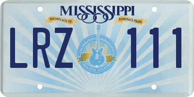 MS license plate LRZ111
