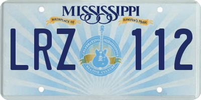 MS license plate LRZ112