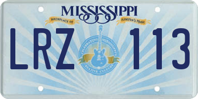 MS license plate LRZ113