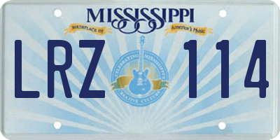 MS license plate LRZ114