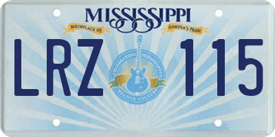 MS license plate LRZ115