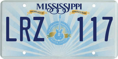 MS license plate LRZ117