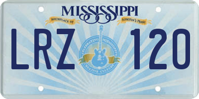 MS license plate LRZ120