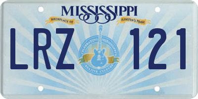 MS license plate LRZ121