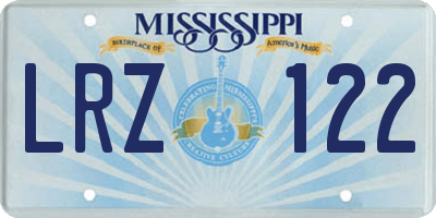 MS license plate LRZ122