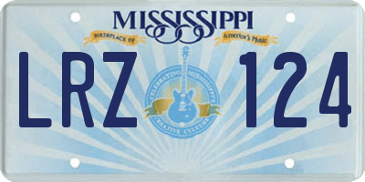 MS license plate LRZ124
