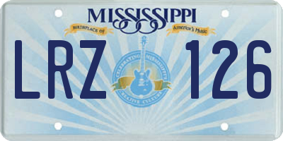 MS license plate LRZ126