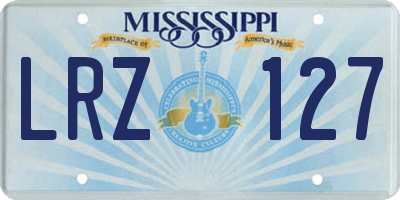MS license plate LRZ127