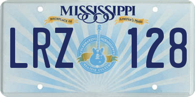 MS license plate LRZ128