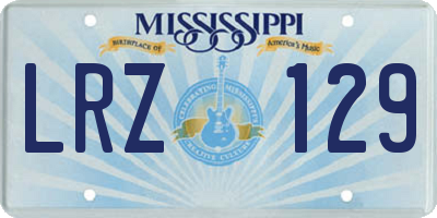MS license plate LRZ129