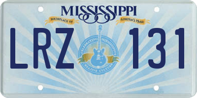 MS license plate LRZ131