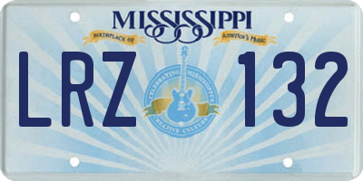 MS license plate LRZ132