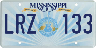 MS license plate LRZ133