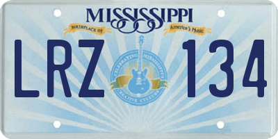 MS license plate LRZ134