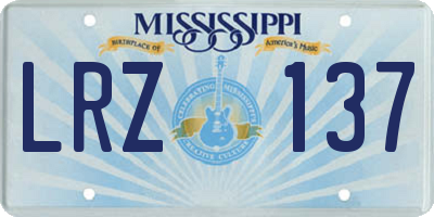 MS license plate LRZ137