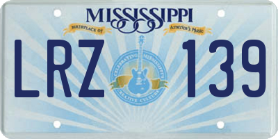 MS license plate LRZ139