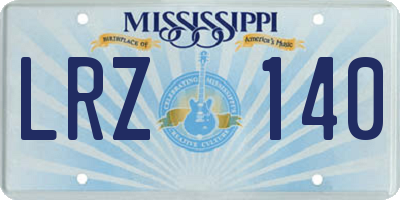 MS license plate LRZ140