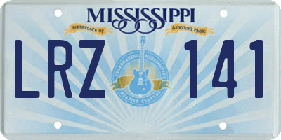 MS license plate LRZ141