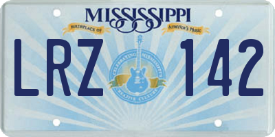 MS license plate LRZ142