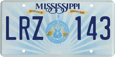 MS license plate LRZ143