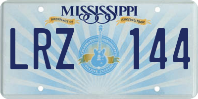 MS license plate LRZ144