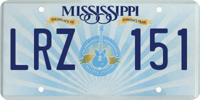 MS license plate LRZ151