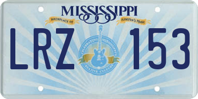 MS license plate LRZ153