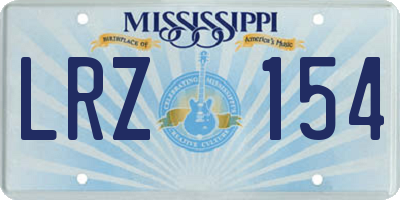 MS license plate LRZ154