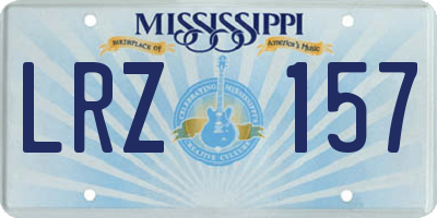 MS license plate LRZ157