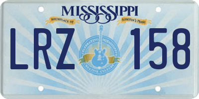 MS license plate LRZ158