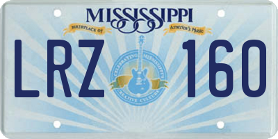 MS license plate LRZ160
