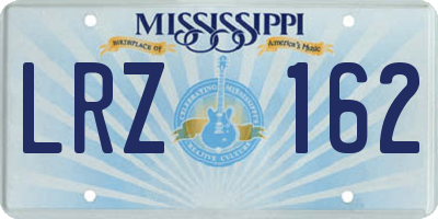 MS license plate LRZ162